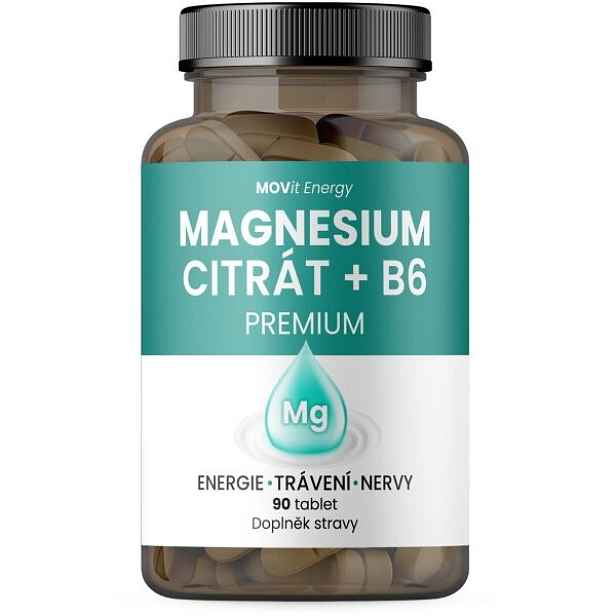 MOVIT ENERGY MOVIT MAGNESIUM CITRÁT 100 MG + B6, 90 TAB Hořčíkový doplněk