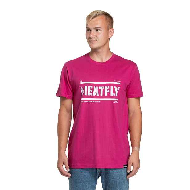Meatfly pánské tričko Rele Magenta | 100% bavlna