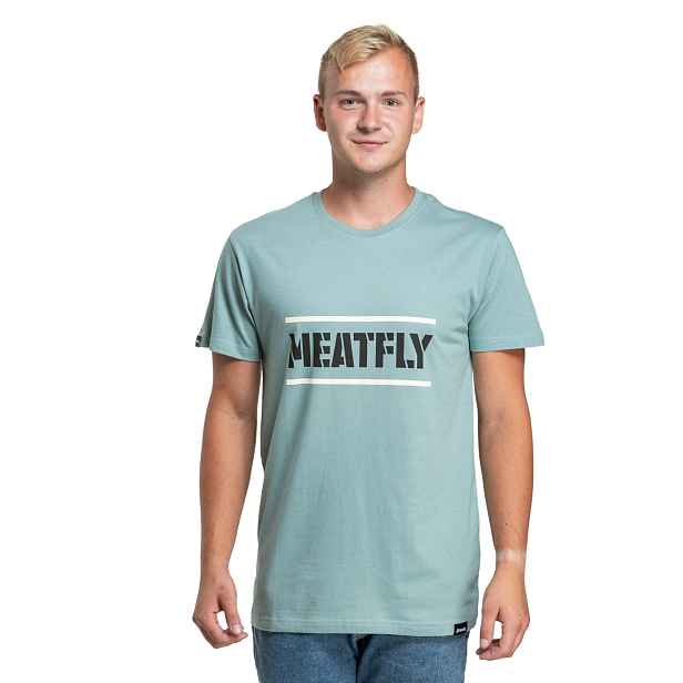 Meatfly pánské tričko Rele Dusty Mint | 100% bavlna