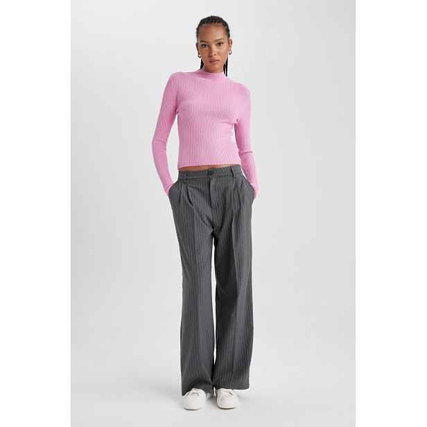 DEFACTO Wide Leg Double Pocket High Waist Darts Standard Length Trousers