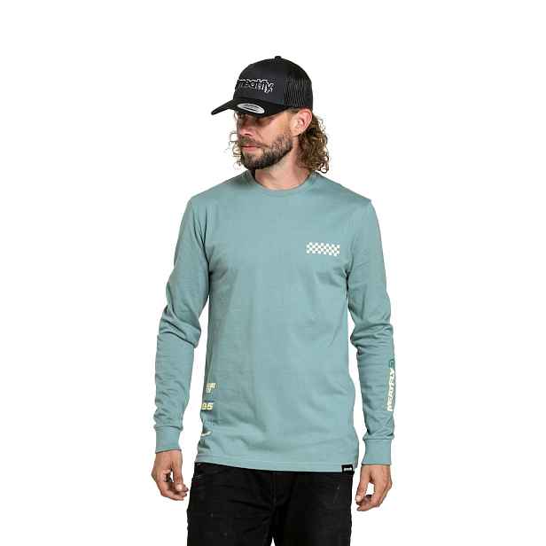 Meatfly pánské tričko s dlouhým rukávem Appex Dusty Mint | 100% bavlna