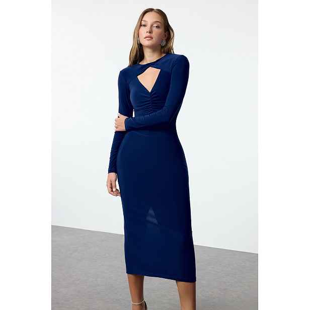 Trendyol Saks Fitted Knitted Stylish Dress