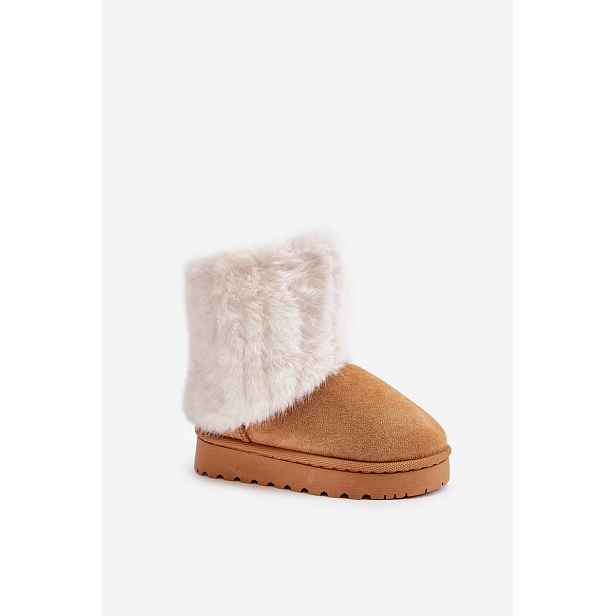 Dětské Kotníkové Sněhule Kožešinou Camel Crisie