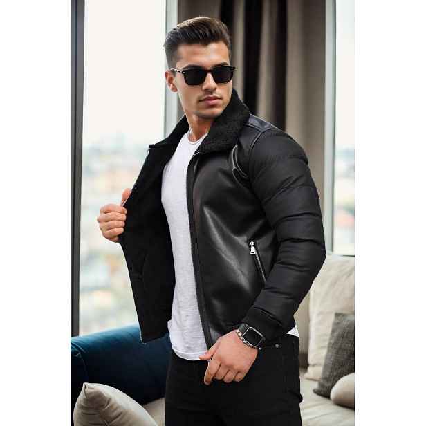 16456 Dewberry Faux Fur Inside Slim Fit Mens Winter Coat