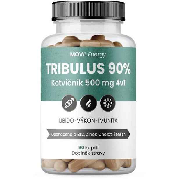 MOVIT ENERGY MOVIT TRIBULUS 90 % KOTVIČNÍK 500 MG 4V1 90 KAPSLÍ Doplněk stravy