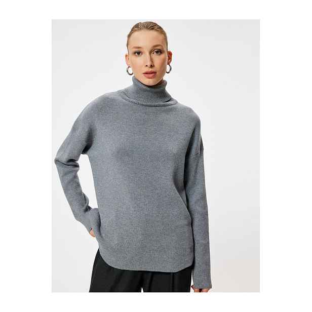 Koton Turtleneck Oversize Knitwear Sweater Long Sleeve Soft Textured