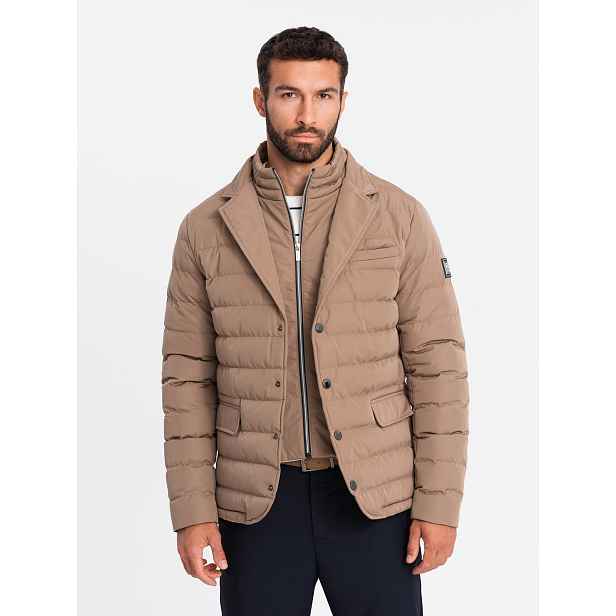 Ombre Men's quilted jacket with jacket cut