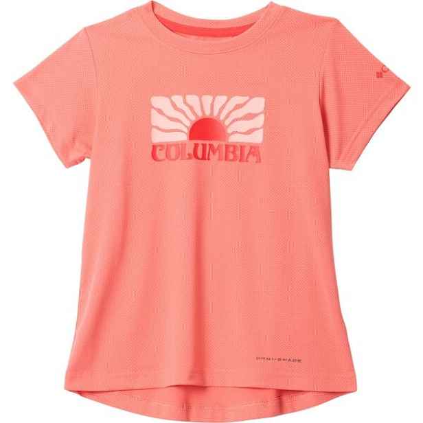 Columbia TECH TRAIL UTILITY SHORT SLEEVE GRAPHIC CREW Dětské funkční triko, lososová