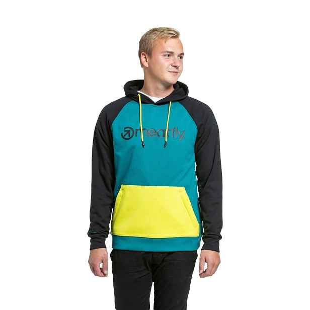 Meatfly pánská technická mikina Gravel Lime / Dark Teal