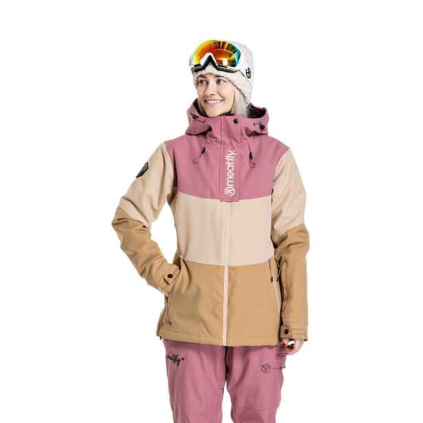 Meatfly dámská SNB & SKI bunda Kirsten Latte / Dusty Rose | Písková