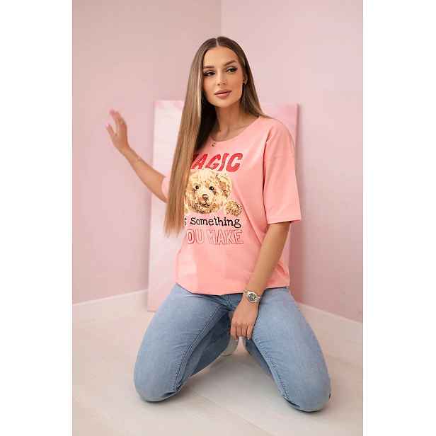 Halenka s potiskem Magic apricot