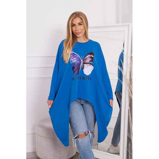 Halenka s potiskem oversize fialově