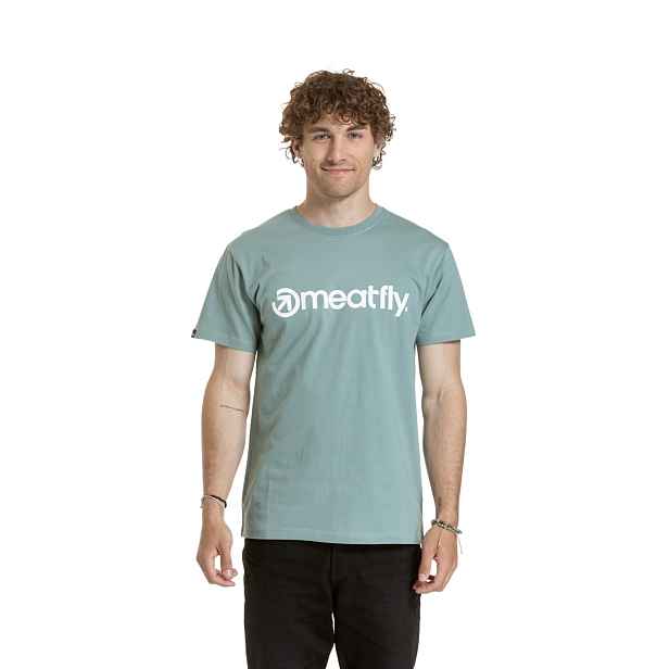 Meatfly pánské tričko MF Logo Dusty Mint | 100% bavlna