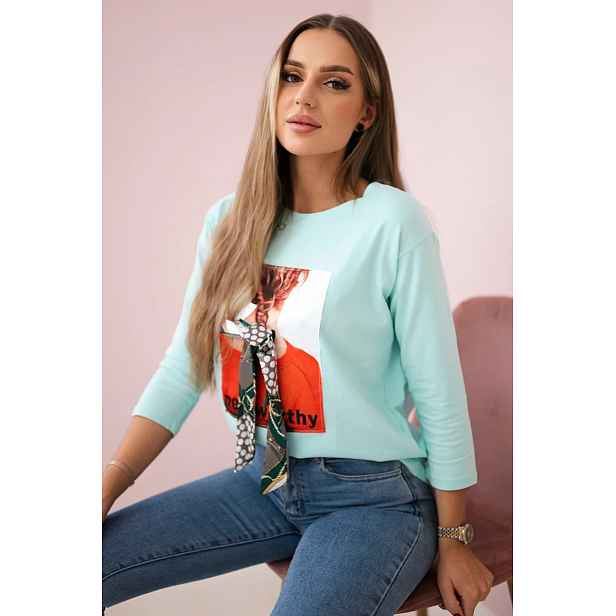 Halenka s grafikou 3D Pozoruhodná mátová
