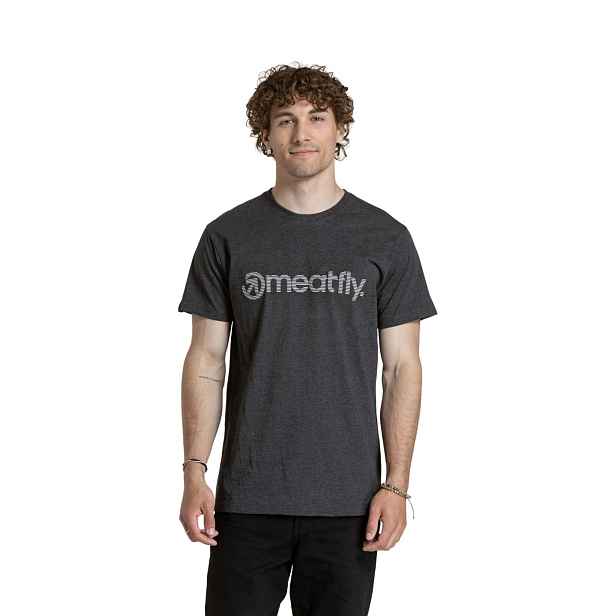 Meatfly pánské tričko Striped Logo Mystic | 100% bavlna