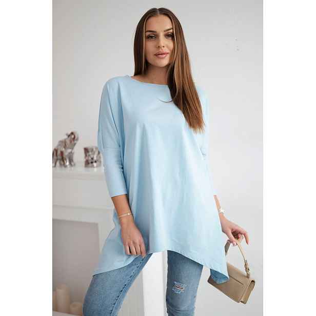 Halenka oversize azurové barvy