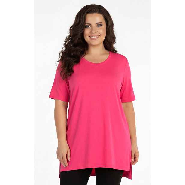 Dámská tunika pro plnoštíhlé plus size 5g189 jahodová litex xl