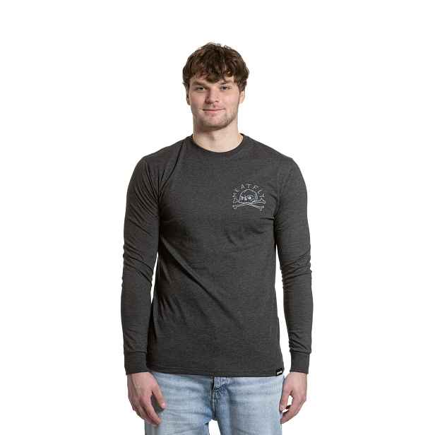 Meatfly pánské tričko s dlouhým rukávem Judgement 30 Charcoal Heather