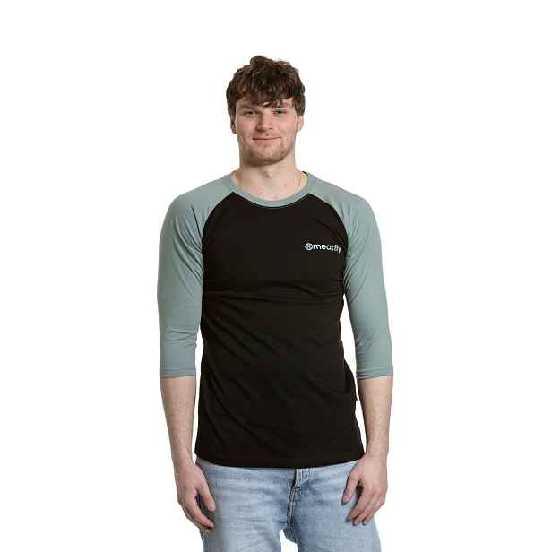Meatfly pánské tričko s dlouhým rukávem Reagan Raglan Dusty Mint | 100% bavlna