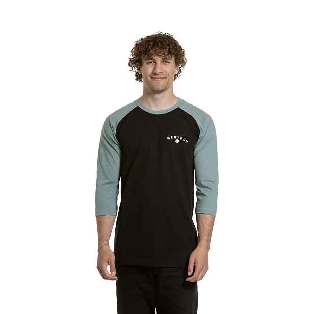 Meatfly pánské tričko s dlouhým rukávem Kennedy Raglan Dusty Mint | 100% bavlna