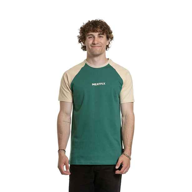 Meatfly pánské tričko Ozzy Raglan Forest / Sand | Písková | 100% bavlna