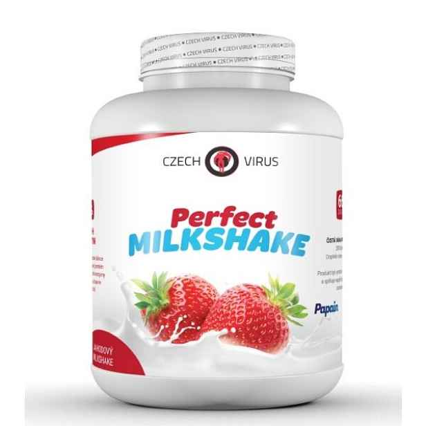 CZECH VIRUS PERFECT MILKSHAKE 2000 G JAHODOVÝ MILKSHAKE Syrovátkový protein , KG