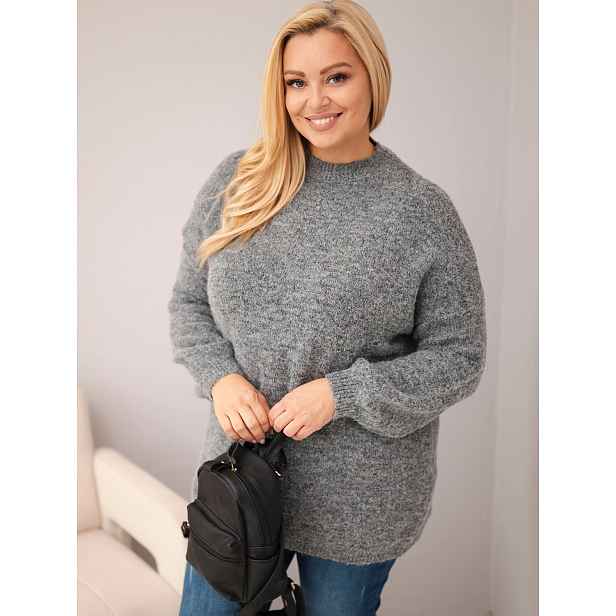 Plus size volný svetr s dlouhými rukávy