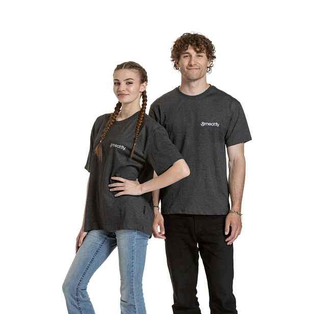 Meatfly unisex tričko Minimal Charcoal Heather | 100% bavlna