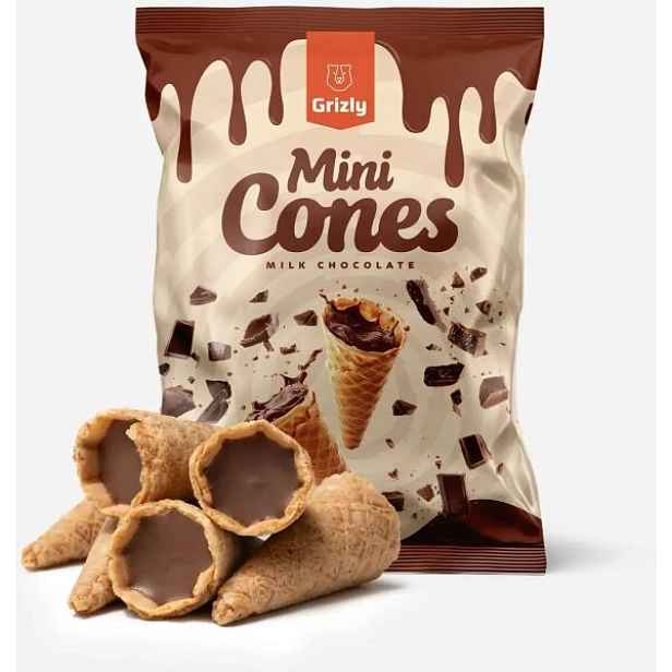 GRIZLY MINI CONES MLÉČNÁ ČOKOLÁDA Mini kornoutky