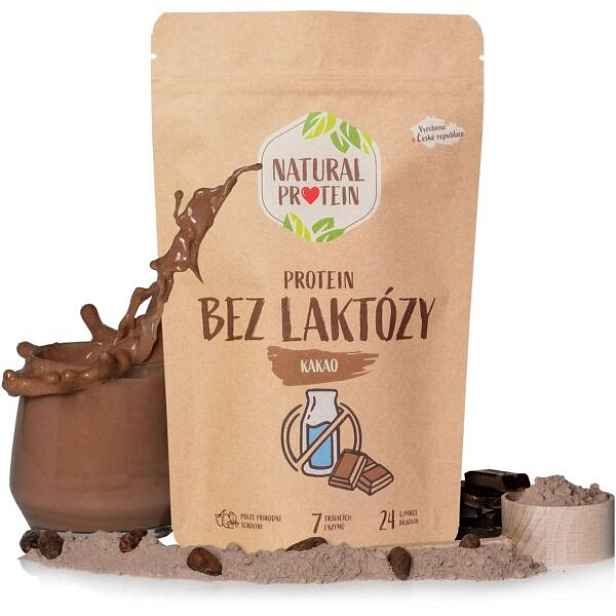 NATURAL PROTEIN BEZLAKTÓZOVÝ PROTEIN - KAKAO 350 G Proteinový doplněk , G