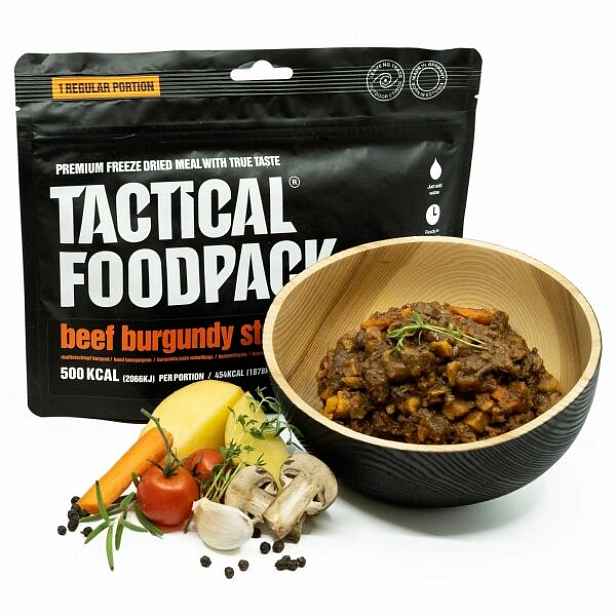 TACTICAL FOODPACK HOVĚZÍ GULÁŠ PO BURGUNDSKU 110 G Outdoorové jídlo
