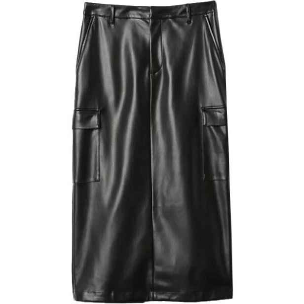 GAP VEGAN LEATHER UTILITY Dámská sukně