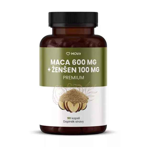 MOVIT ENERGY MACA 600 MG + ŽENŠEN100 MG, 90 + 30 KAPSLÍ Doplněk stravy