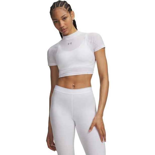 Under Armour HEAT ELITE CROP MOCK SS Dámské kompresní sportovní tričko