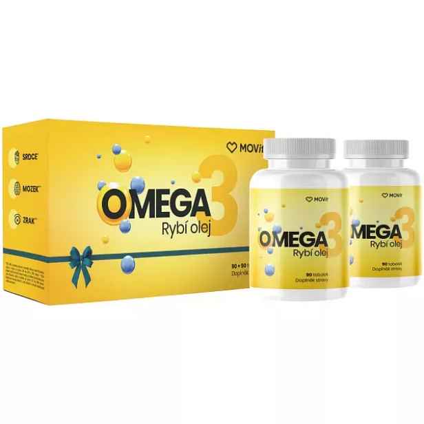 MOVIT ENERGY DÁRKOVÉ BALENÍ OMEGA 3 RYBÍ OLEJ 1000 MG, 90+90 TOBOLEK Dárkové balení doplňků stravy