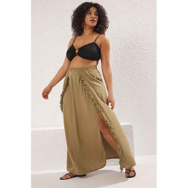 Trendyol Curve Tassel Detailed Beachwear Plus Size Skirt