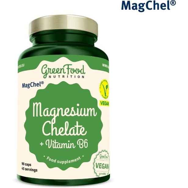 GREENFOOD MAGNESIUM CHELATE + VITAMIN B6 90CPS Doplněk stravy