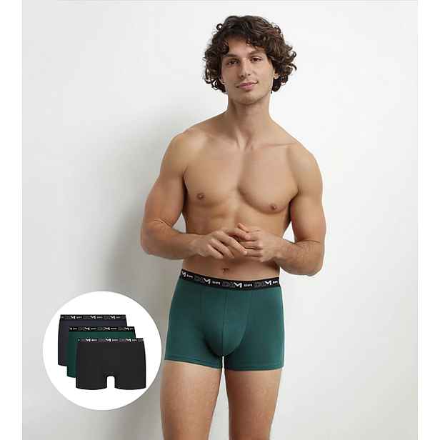 DIM COTTON STRETCH BOXER 3x - Men's Boxer Shorts 3 pcs - dark