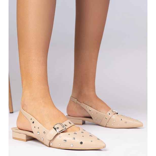 Gemre women's flat heel slingback pumps Salineo