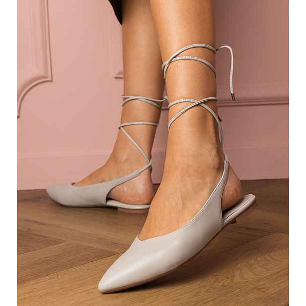 Gemre eco-leather flat-heeled pumps Terry