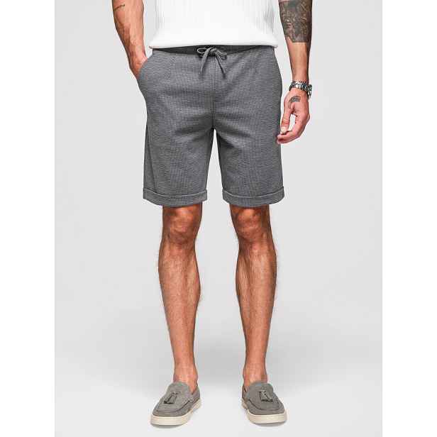 Ombre Men's structured knit elastic waistband short shorts - graphite