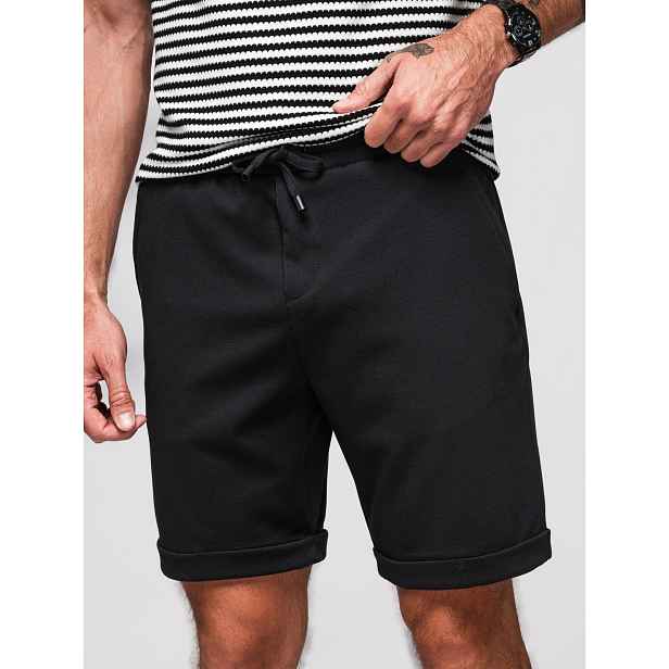 Ombre Men's knit shorts with rolled up legs