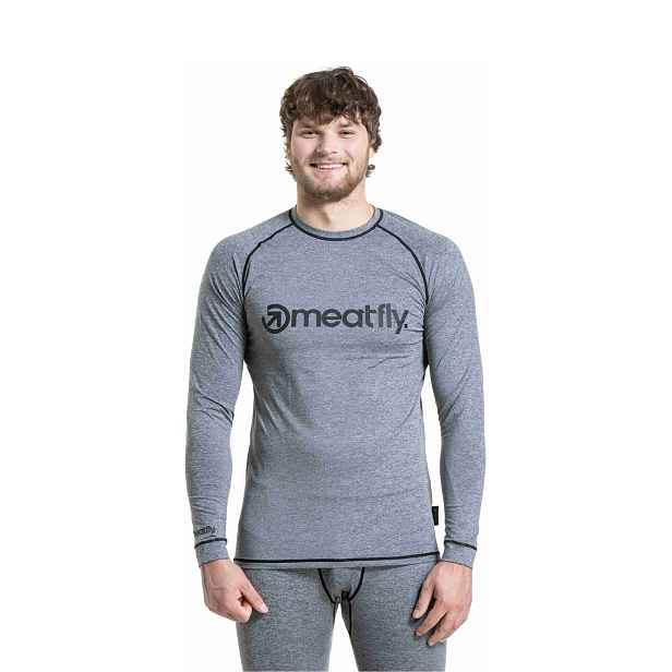 Meatfly pánské termo tričko Avery Charcoal Heather