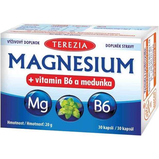 TEREZIA MAGNESIUM + VITAMIN B6 A MEDUŇKA 30 CAPS Podpora nervové soustavy