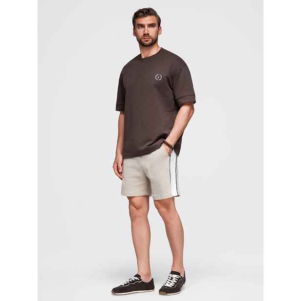 Ombre Men's short sweat shorts with wide stripes