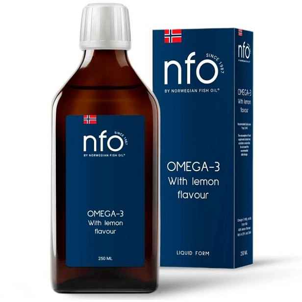 NFO OMEGA-3 WITH LEMON FLAVOUR Tekutý rybí olej