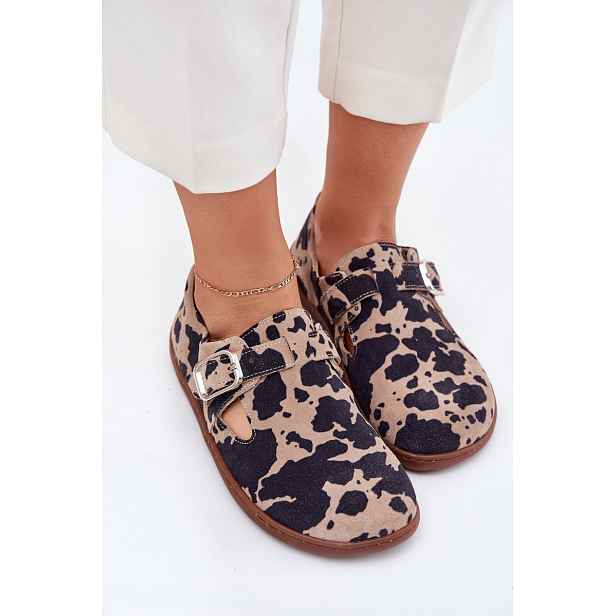 Semišové Polobotky Barefoot Dámské Přezkou Patches Zazoo