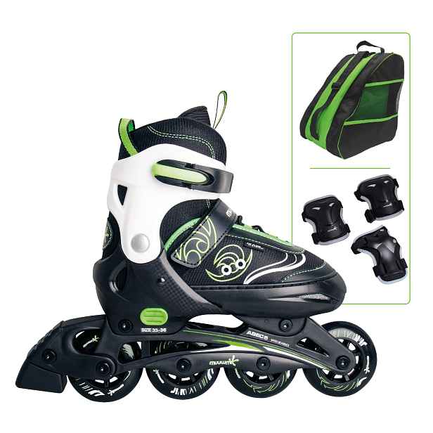 Muuwmi SET nastav. dětské inline brusle -32, + chrániče, taška