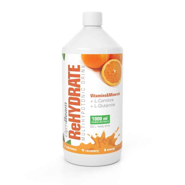 GymBeam REHYDRATE 1000 ML - POMERANČ Iontový nápoj