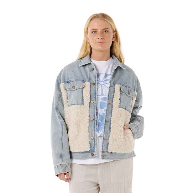 Rip curl dámská bunda Cruisin' Sherpa Denim Washed | 100% bavlna
